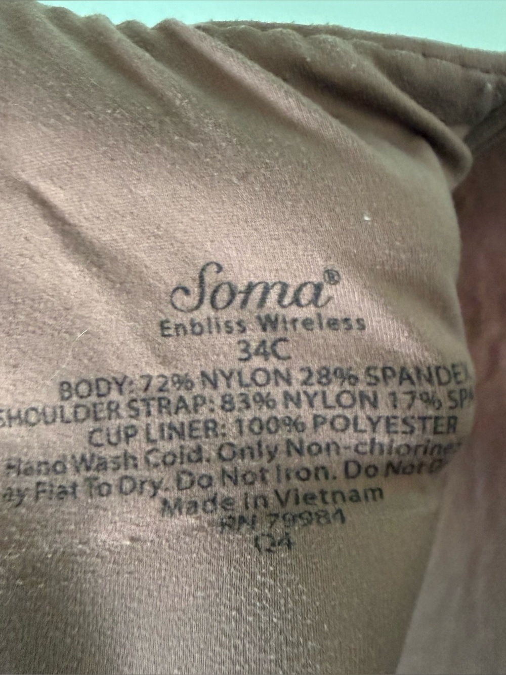 Soma Enbliss Wireless Bra Size 34C #68 - Picture 4 of 8